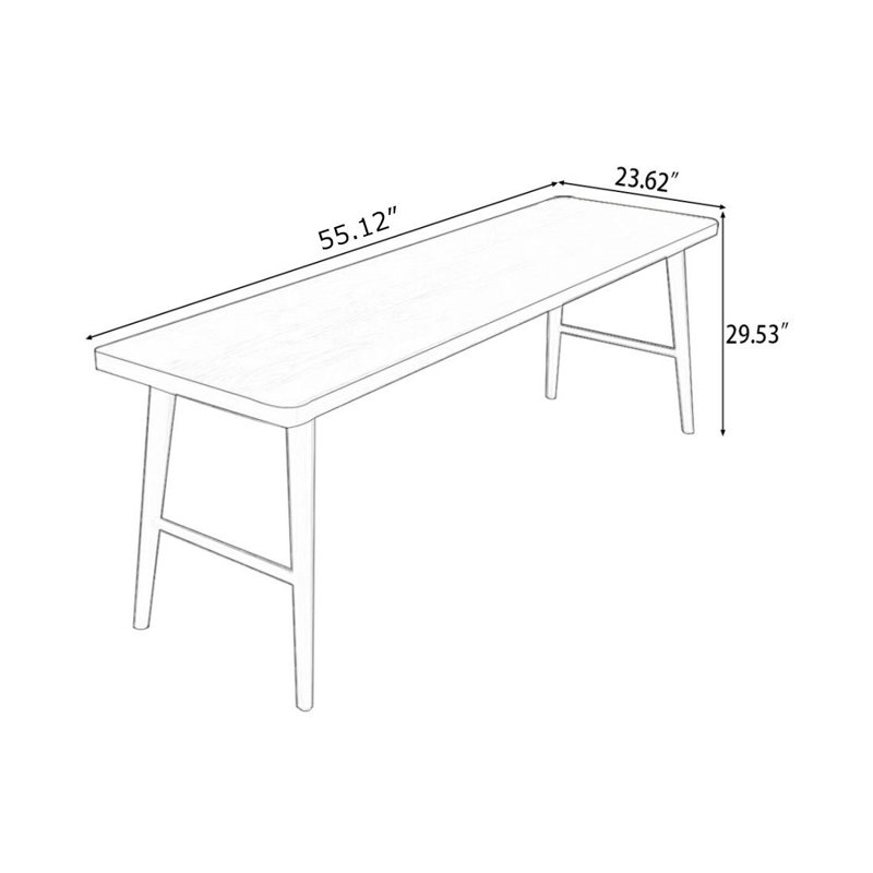 Bureau nord-américain en bois de frêne, H 29,53 po x l 55,12 po x P 23,62 po