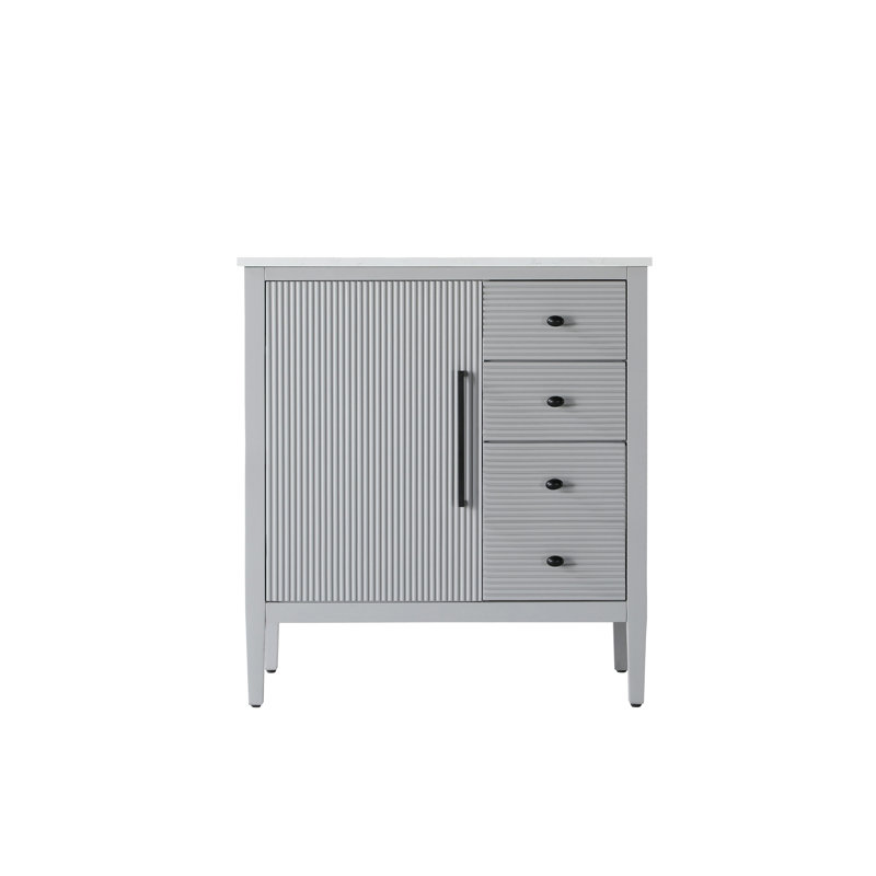 Meuble-lavabo simple 32 po, Gris