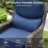 Heritage 5-Piece Outdoor Wicker Patio Conversation Set With Square Fire Pit, Swivel Gliders And 3-Seat Sofa With 6" Thick Cushions