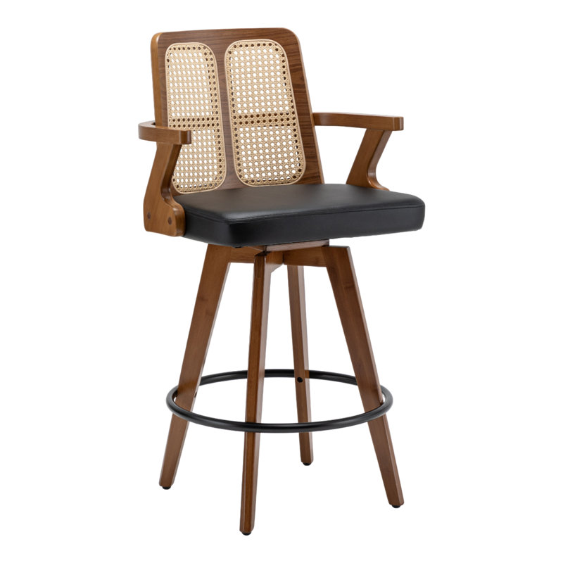 Swivel Bar Stool, Black, Bar Stool (76.2cm Seat Height)