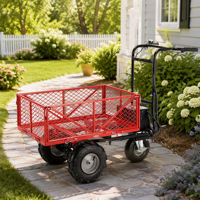 Chariot de brouette utilitaire électrique 48V28Ah capacité 500W 500lbs (230kg) matériel transporteur 1000lbs remorquage