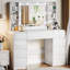 Meuble-lavabo moderne 44,9 po avec miroir lumineux, station de charge intégrée, 9 tiroirs et tablettes réglables-1660332874