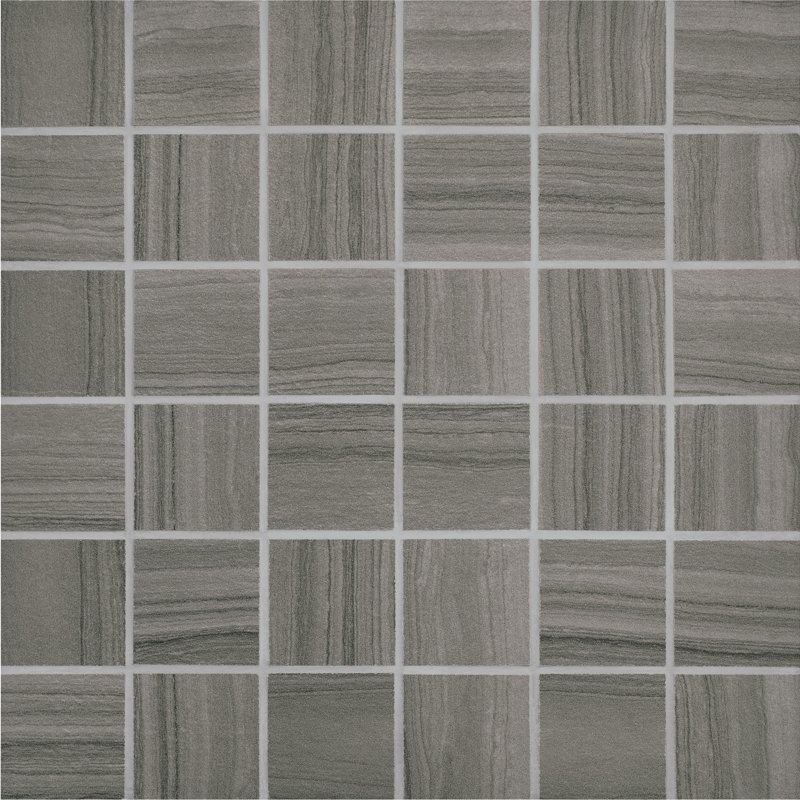 Coffee Talk Sheet-Mounted 2" x 2" Porcelain Stone Look Grid Mosaic Wall and Floor Tile, Gray