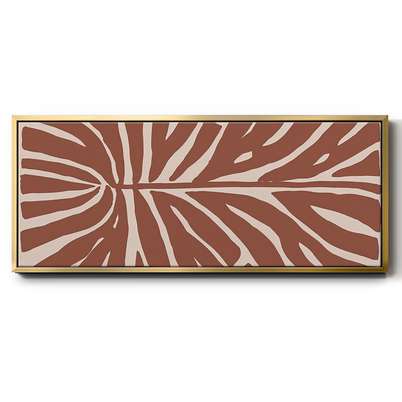 Terra Cotta Block Palms III- Framed Canvas, 24" H x 60" W