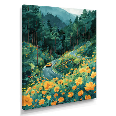 «Green Mountain Summer Flower Meadows III - Landscape Mountains», art mural