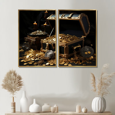Pirates Gold Treasure 2 - People Pirate Wall Art 2-Pieces