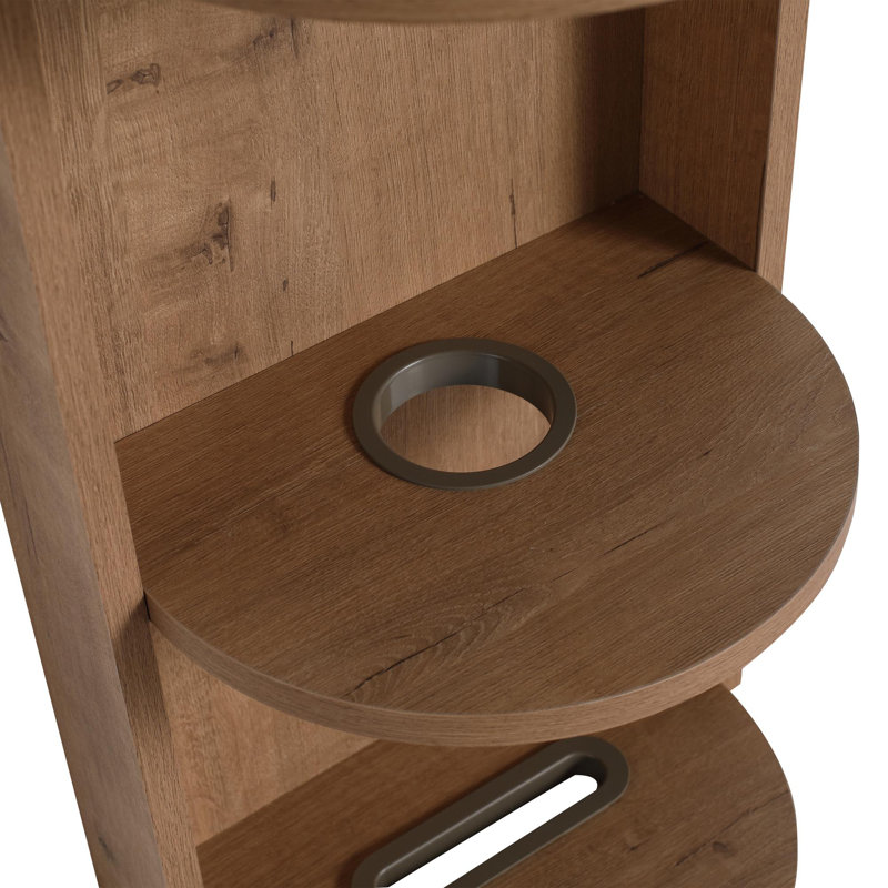 12" Bathroom Wall-Mounted Storage Rack, Float Mounting Design,(KD-Packing), Imitative Oak