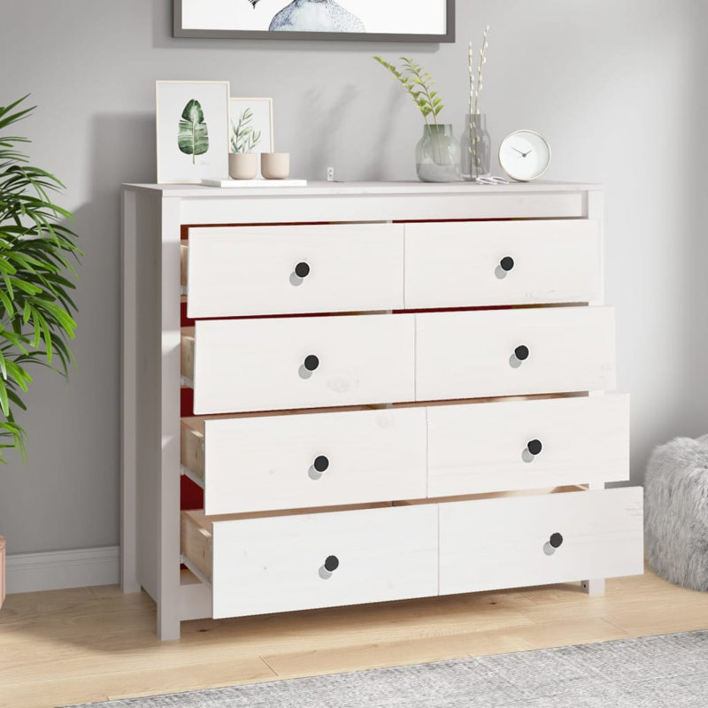 100cm Solid Wood Sideboard, White