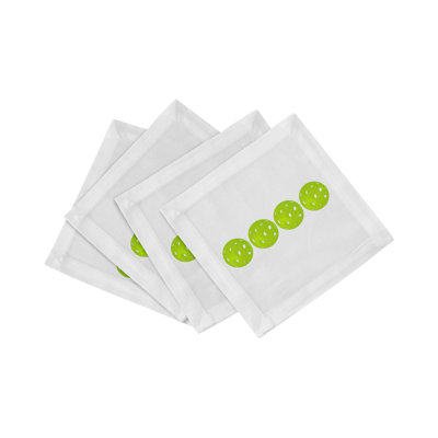 Pickelballs Cotton Sateen Cocktail Napkins