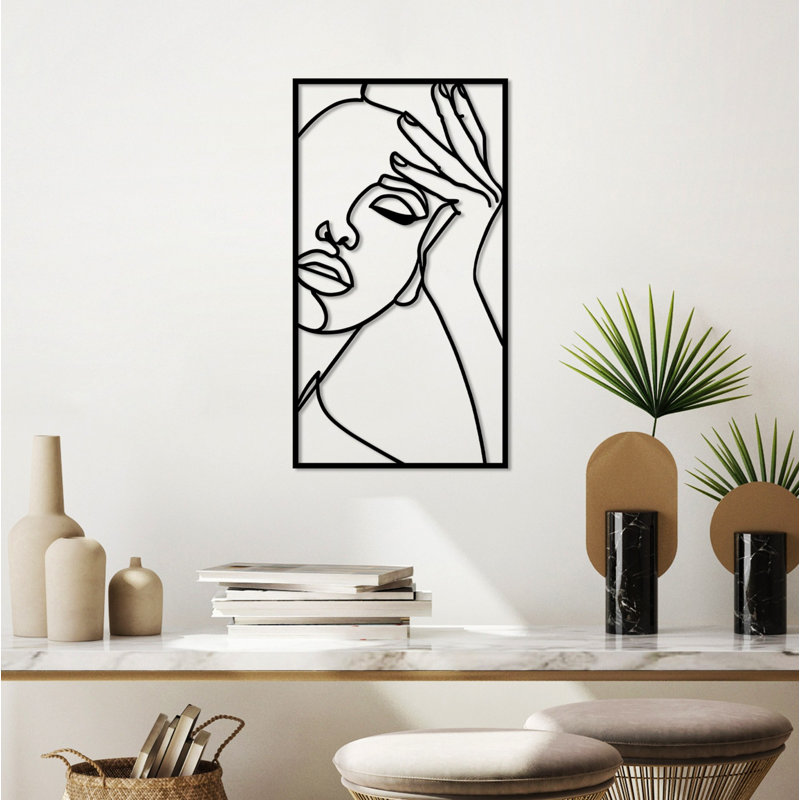 Decorative Metal Wall Accessory, Black, 19.7 x 10.6 inches | 100% Metal, Thickness: 0.06 inches | Lightweight (0.5 lbs), Easy to Hang | Stylish Home Decor for Living Room, Office, and Bedroom