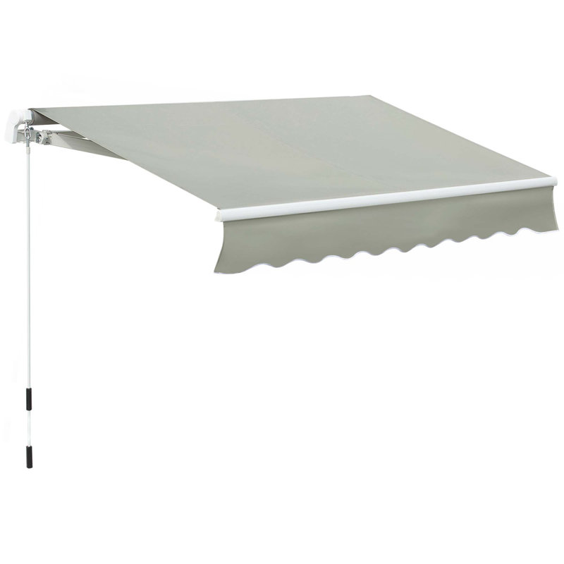 Outsunny 8' x 7' Patio Retractable Awning, Manual Exterior Sun Shade Deck Window Cover, 7" H x 98.5" W x 78.75" D, Gray