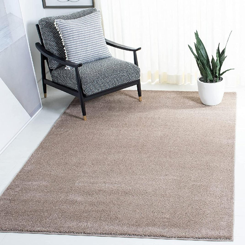 Tapis taupe de couleur unie Rasheba, Rectangle 3 pi 3 po x 5 pi 3 po
