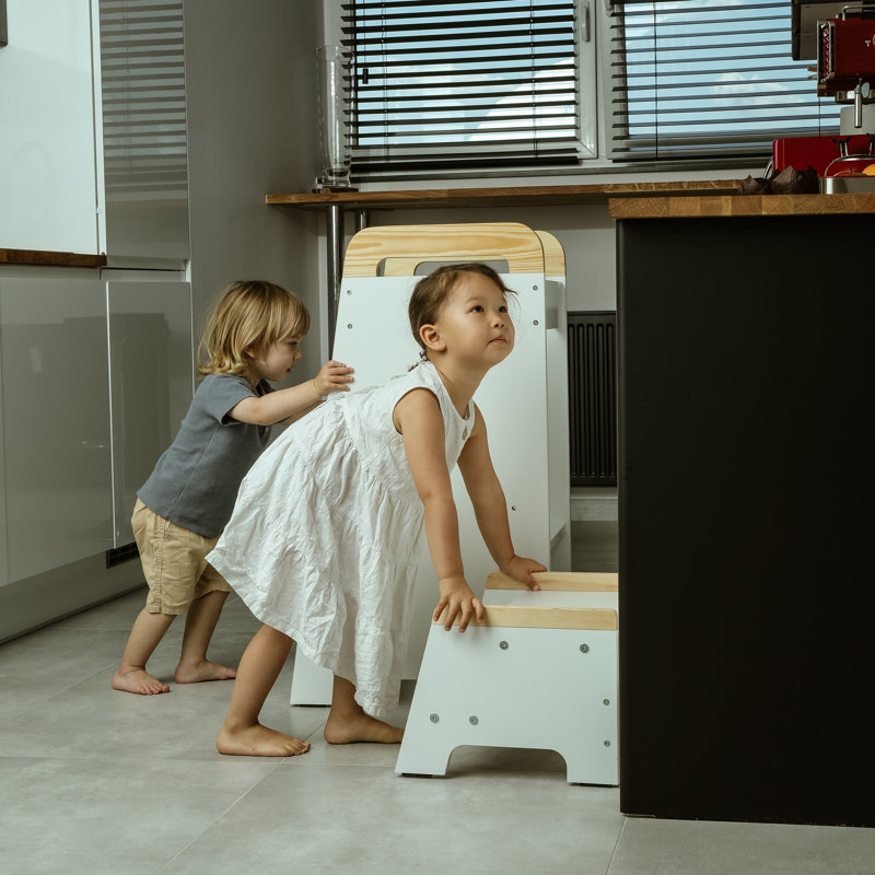 Kitchen Tower, White/Pine