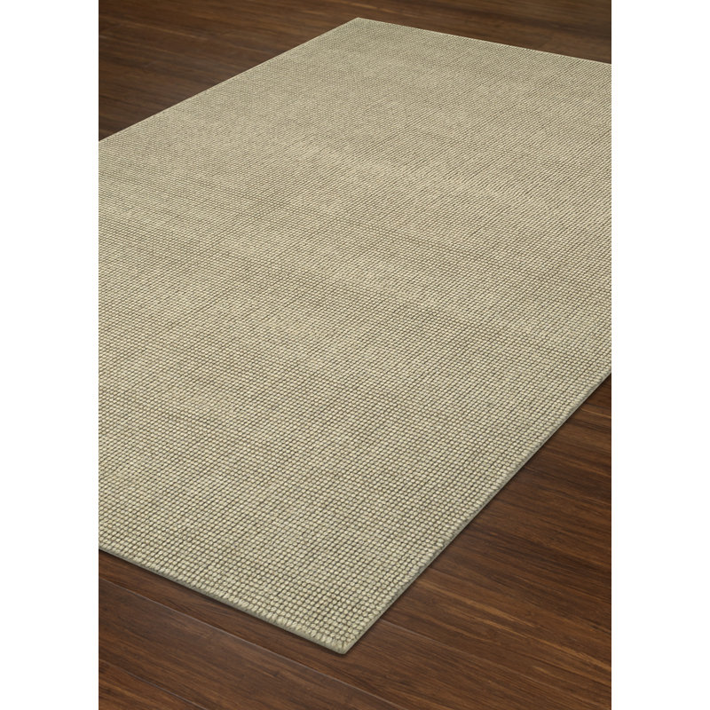 Tapis en laine avoine crocheté à la main Dionne, Rectangle 5 pi x 7 pi 6 po