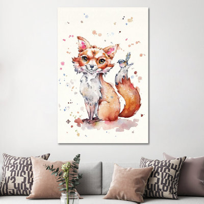 Sweet Fox 1 Piece Wrapped Canvas Painting