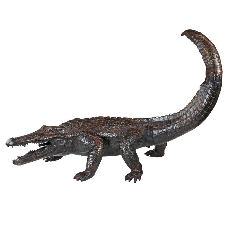 Gator on the Prowl Cast Garden Statue