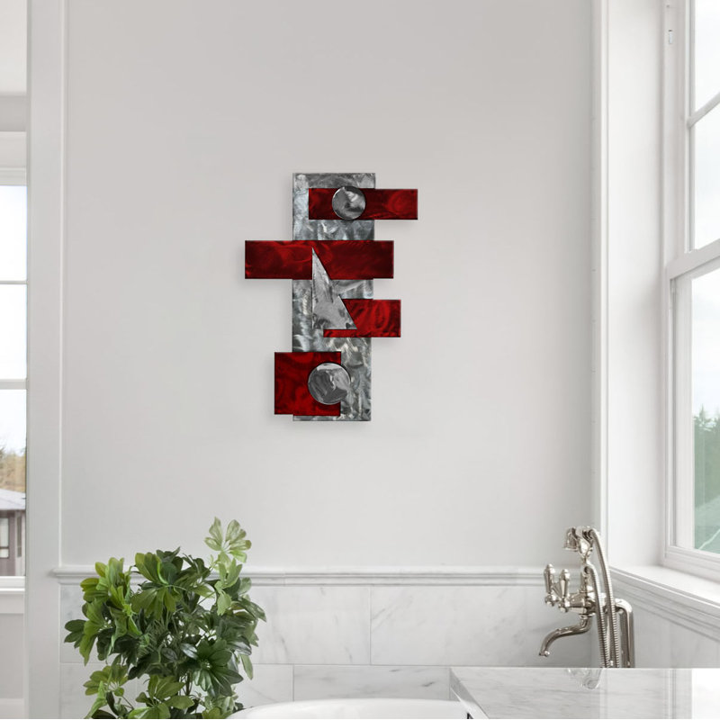 Art mural contemporain en acier Meyerdirk, Rouge bonbon