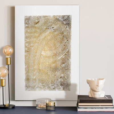 «Gold and Gray Exploration IX», reproduction d'art sur toile encadrée