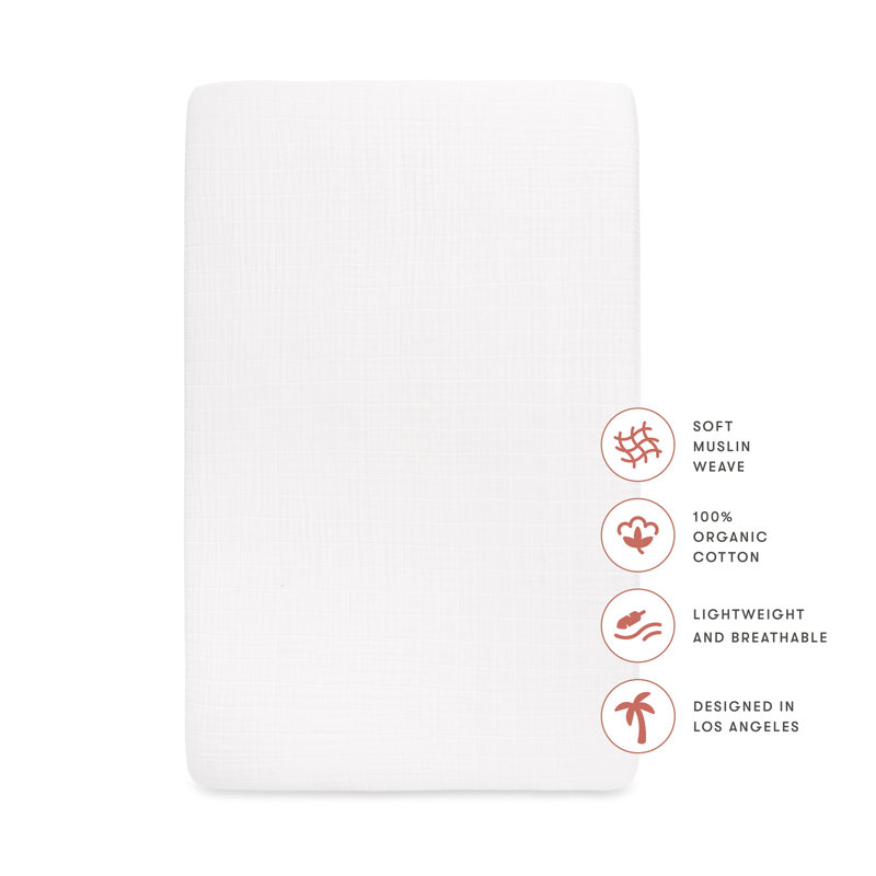 Plain White Muslin Fitted Sheet