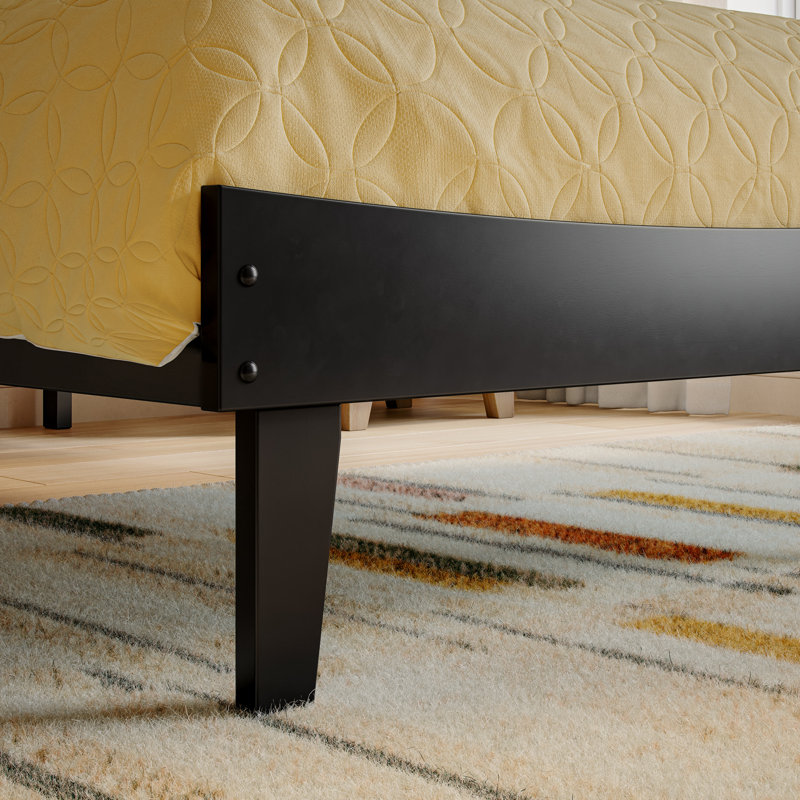 Phoenix Wood Platform Bed with Matching Footboard, Twin, Black