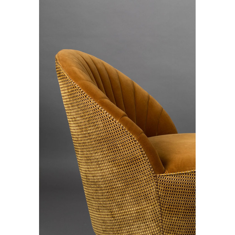 Madison Swivel Lounge Chair, Yellow Polyester Blend