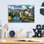  Art mural en verre 16 po x 12 po «Bosnia et Herzégovine Mostar» par Pierre Gavidia