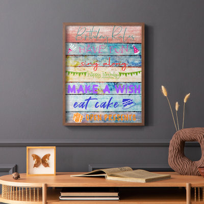 Birthday Rules Framed Print - Solid Wood