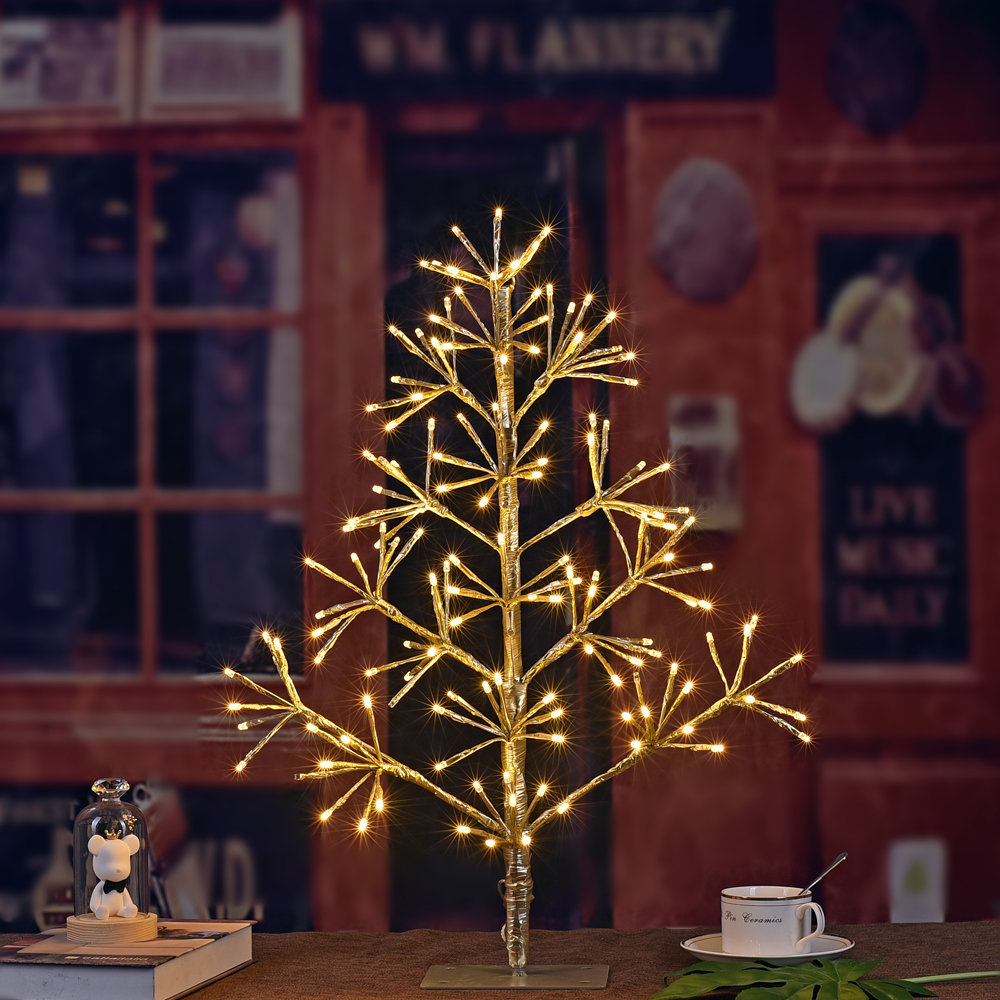 Silver Golden Fir Artificial Christmas Tree, 24" H x 12" W x 12" D