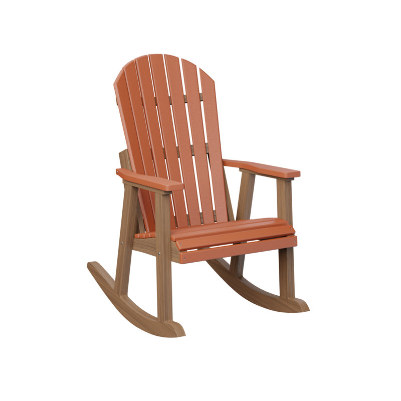 Fauteuil berçant berlinois berlinois, Mango Orange Top/Antique Mahogany Base