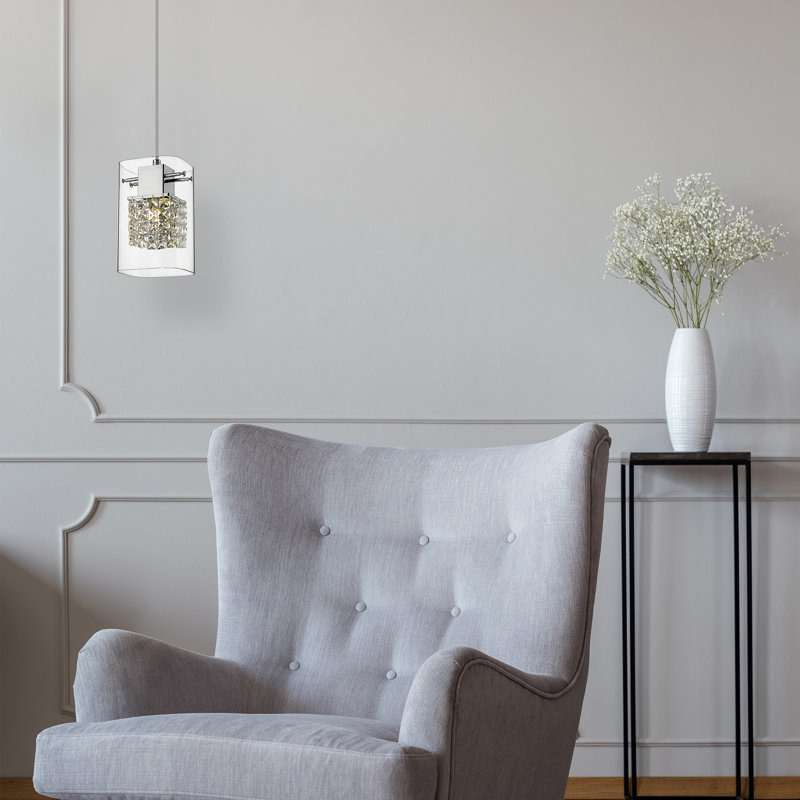 Damaris 1 - Light Crystal/Metal/Glass Crystal Pendant