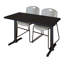 Neyland Cain T-Base training table and 2 Zeng stackable chairs-32520312-32520318-32520310