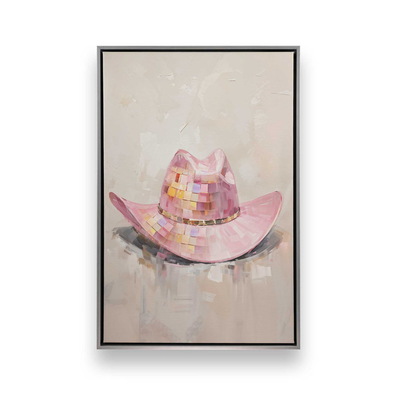 «Cowboy Essentials» en rose, ensemble de 2, Cadre flottant en chrome poli, H 19 po x l 26 po
