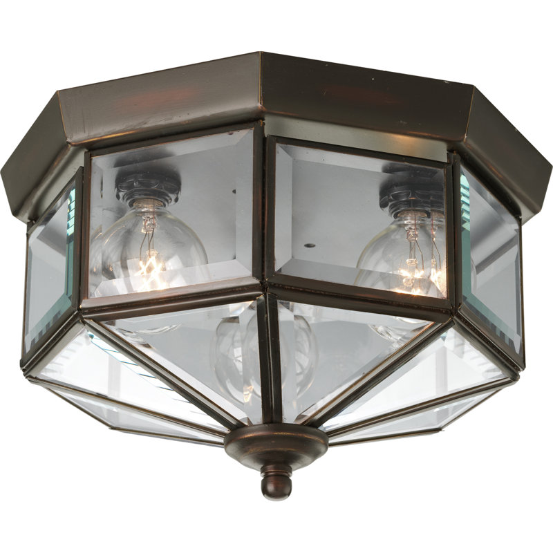 Plafonnier encastré en verre biseauté Manolla, H 6 po x l 9,75 po x P 9,75 po