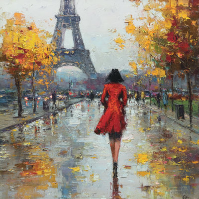 «Autumn Walk in Paris», art mural sur toile tendue