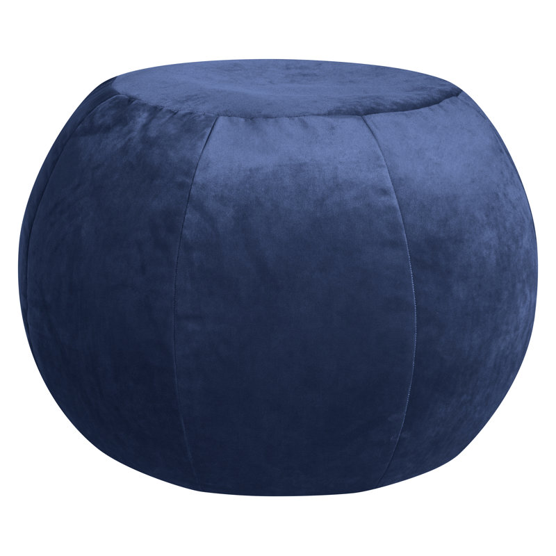 Naite Velvet Pouf, Indigo Blue Velvet 