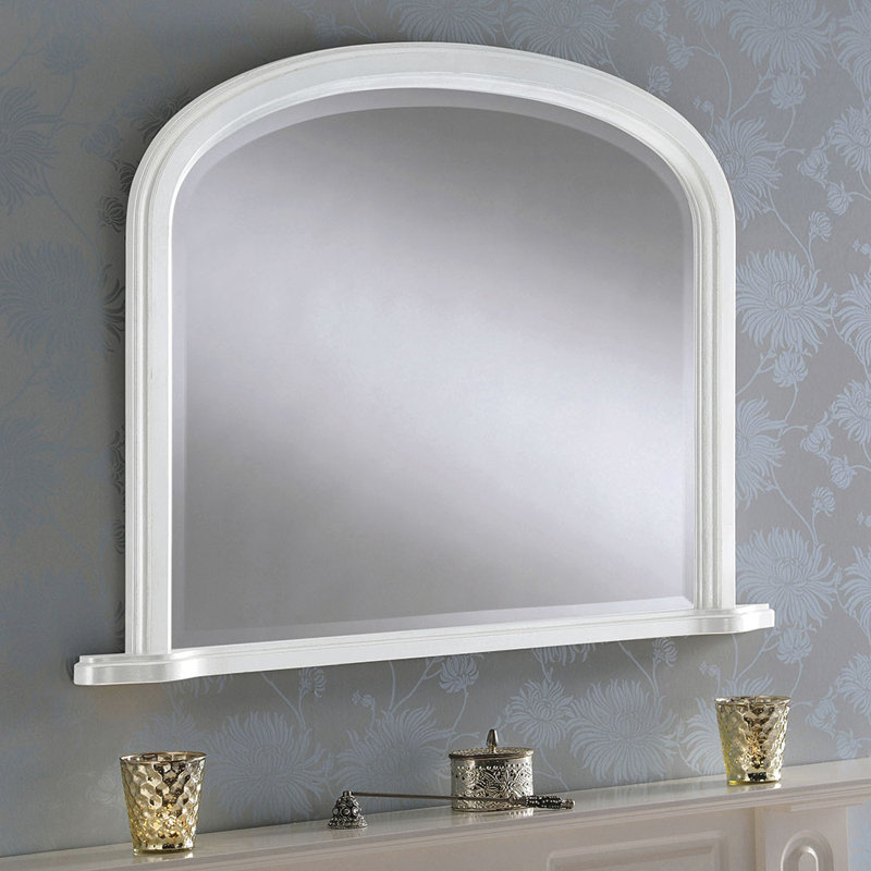 Beklabito Glass Flat Wall Mirror, 74cm H x 102cm W, White