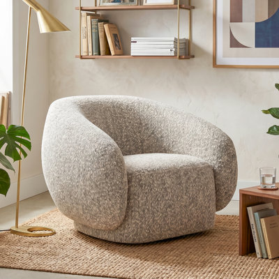 Flurry Boucle 360-Degree Swivel Accent Chair