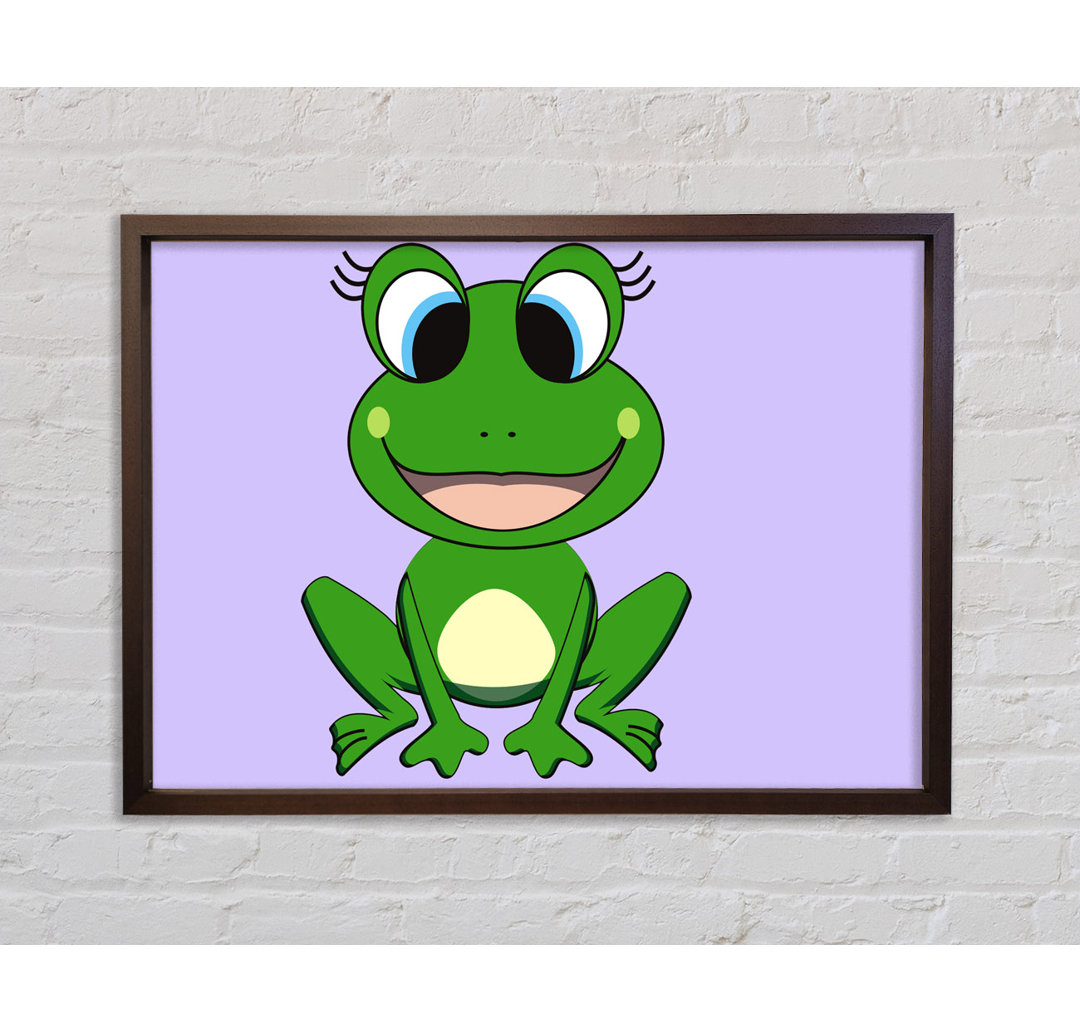 Happy Frog Ready To Leap Lilac - Einzelner Bilderrahmen Kunstdrucke auf Leinwand