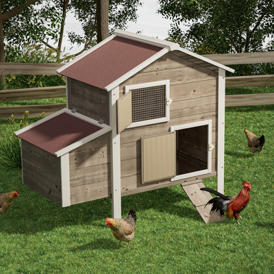 Defilippis Outdoor Chicken Coop, Outdoor Hen House with Nesting Box, Weatherproof Poultry Cage Hutch
