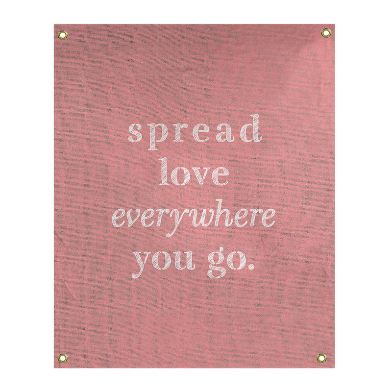 Tapisserie de polyester à l’quoted love quot, H 36 po x l 26 po, Rouge / Blanc