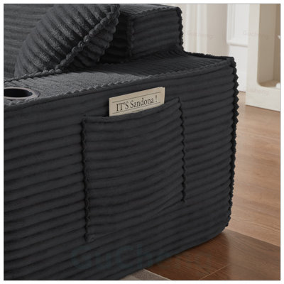 3Seater Sofa Boneless Couches, No Assembly Needed, Modern Design for Compact Living Rooms and Offices