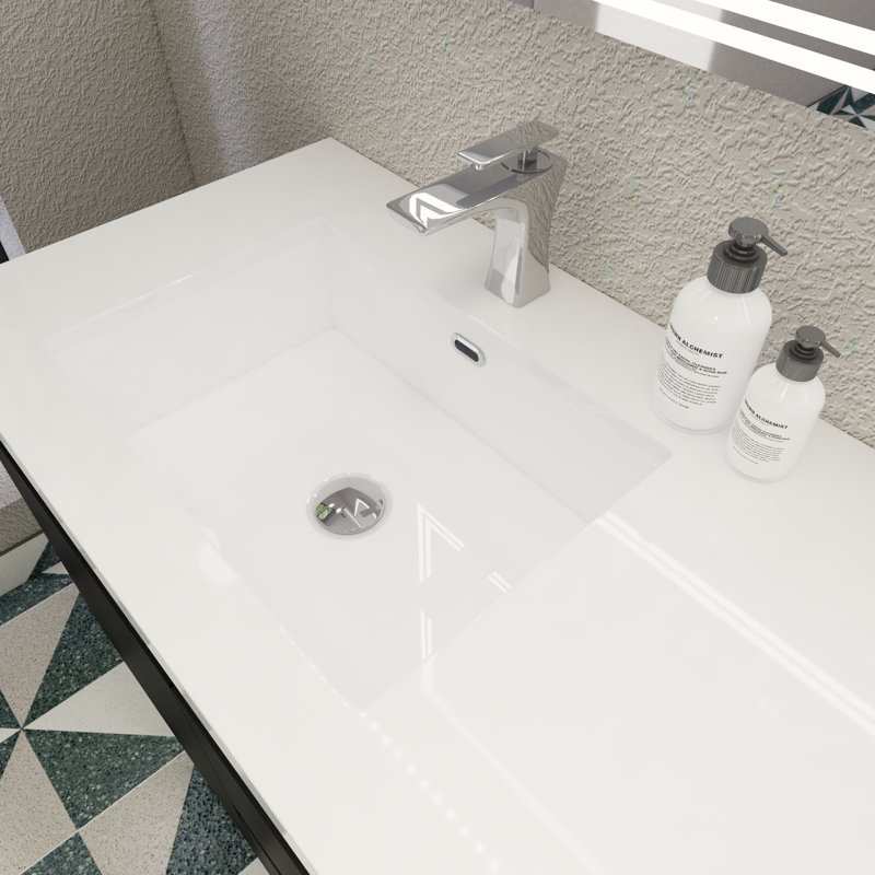 Ensemble de meuble-lavabo simple 60 po, Noir riche