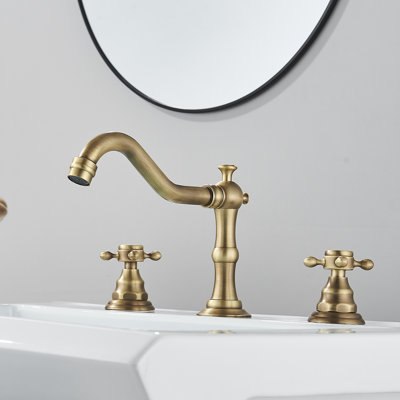 8 inch 2 Handles 3 Holes Widespread Bathroom Sink Faucet Bathroom Vanity Faucet Basin Mixer Tap Faucet