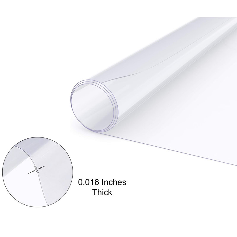 Premium Clear Plastic Vinyl Pvc Fabric Table Cover Tablecloth Protector For Dining Room Table, 420" x 54"