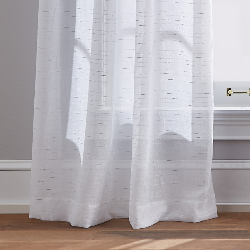 Modern Off-White Sheer Polyester Rod Pocket Curtain Panels