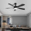 Ventilateur de plafond moderne de 52 pouces avec lumière DEL à intensité variable et télécommande