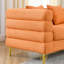 Canapé d'angle orange de 206 cm (81 pouces), 3 places avec coussins, idéal pour un salon, un bureau ou une chambre, style et structure modernes et épurés.