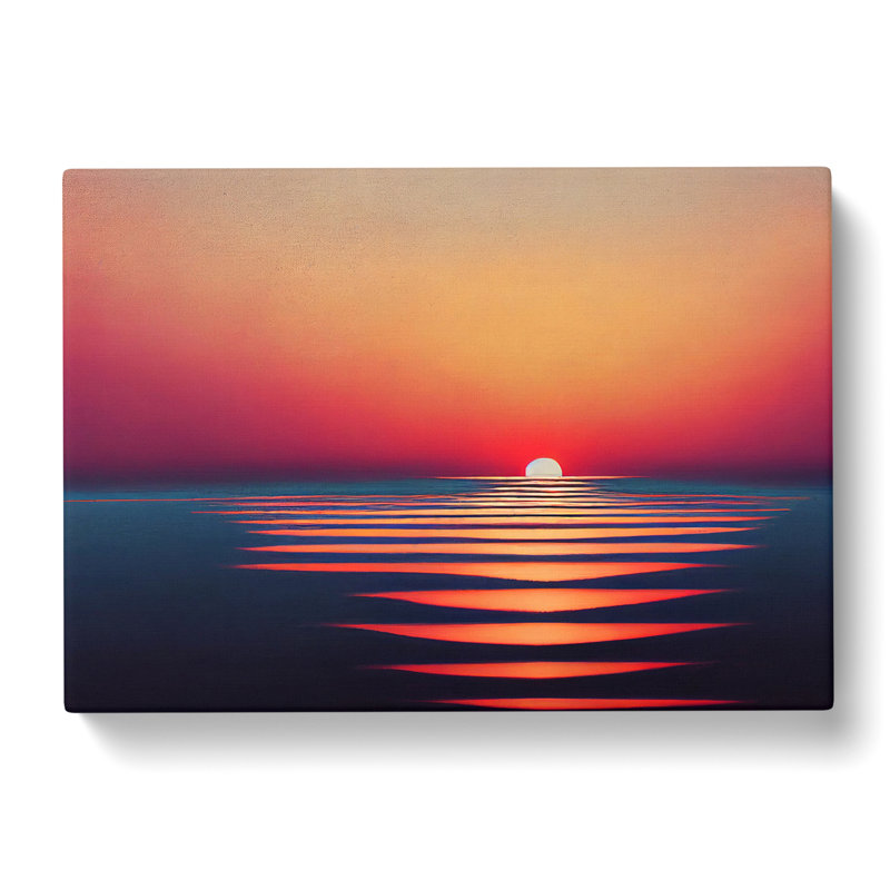 Victorious Seascape At Sunset - Wrapped Canvas, 50cm H x 76cm W x 3cm D