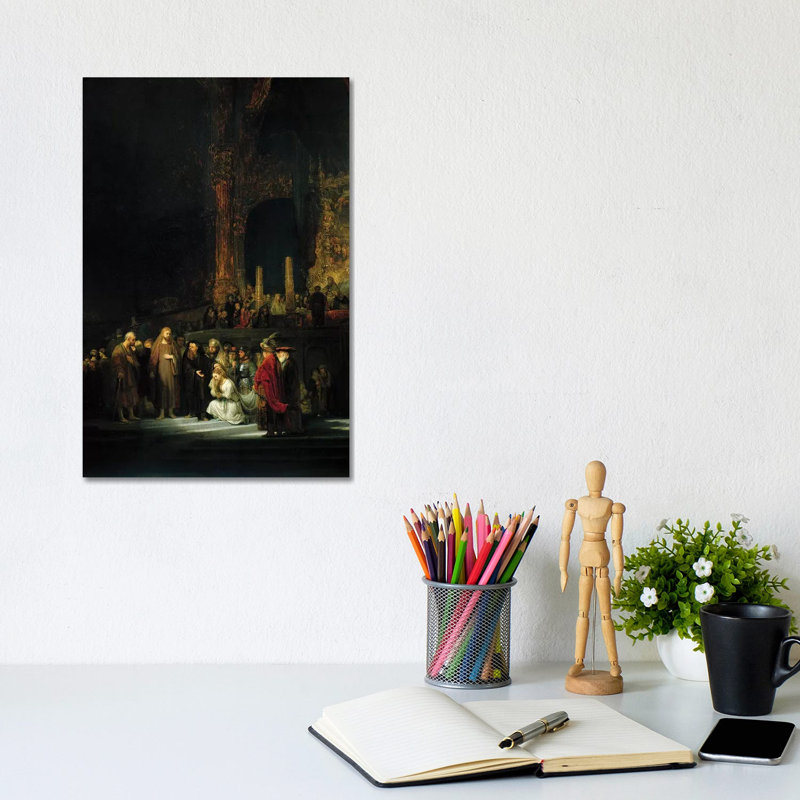 The Woman Taken In Adultery, 1644 by Rembrandt Van Rijn - Wrapped Canvas Gallery-Wrapped Canvas Giclée