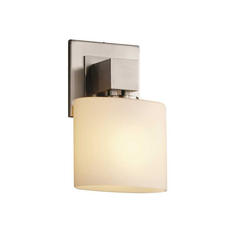 Sayli Armed Sconce, Brushed Nickel, Opal